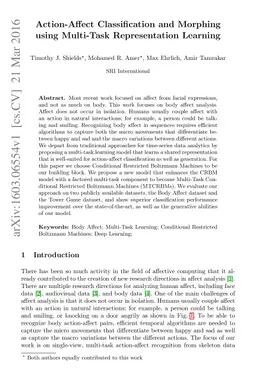 Action-Affect Classification and Morphing using Multi-Task
  Representation Learning