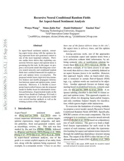 Recursive Neural Conditional Random Fields for Aspect-based Sentiment
  Analysis