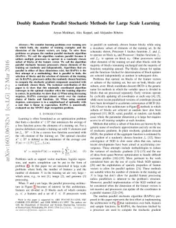 Doubly Random Parallel Stochastic Methods for Large Scale Learning