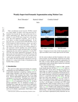 Weakly-Supervised Semantic Segmentation using Motion Cues
