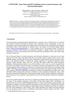CONDITOR1: Topic Maps and DITA labelling tool for textual documents with
  historical information