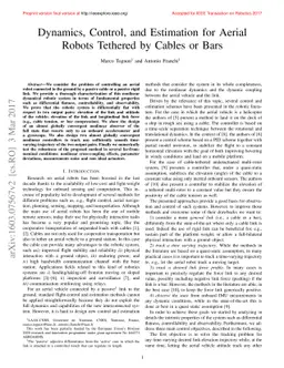 Dynamics, Control, and Estimation for Aerial Robots Tethered by Cables
  or Bars
