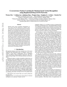 Co-occurrence Feature Learning for Skeleton based Action Recognition
  using Regularized Deep LSTM Networks