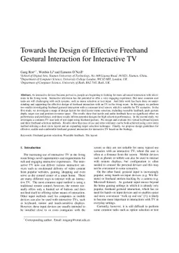 Towards the Design of Effective Freehand Gestural Interaction for
  Interactive TV