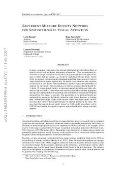 Recurrent Mixture Density Network for Spatiotemporal Visual Attention