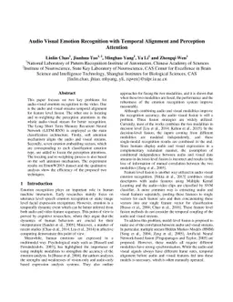 Audio Visual Emotion Recognition with Temporal Alignment and Perception
  Attention