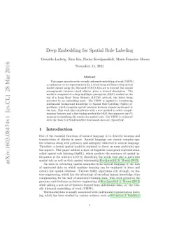 Deep Embedding for Spatial Role Labeling
