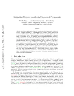 Estimating Mixture Models via Mixtures of Polynomials