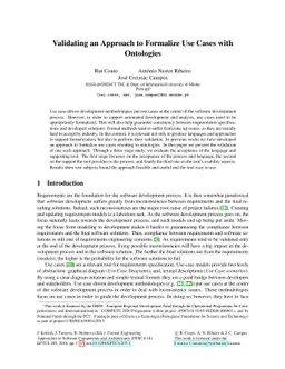 Validating an Approach to Formalize Use Cases with Ontologies