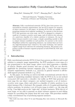 Instance-sensitive Fully Convolutional Networks