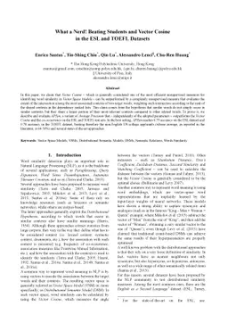 What a Nerd! Beating Students and Vector Cosine in the ESL and TOEFL
  Datasets