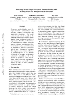 Learning-Based Single-Document Summarization with Compression and
  Anaphoricity Constraints