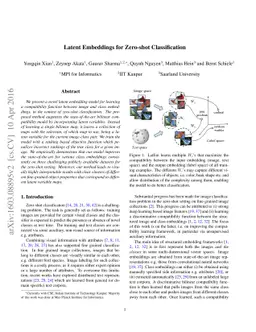 Latent Embeddings for Zero-shot Classification