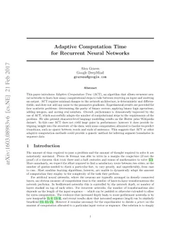 Adaptive Computation Time for Recurrent Neural Networks
