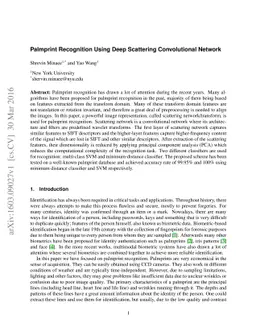 Palmprint Recognition Using Deep Scattering Convolutional Network