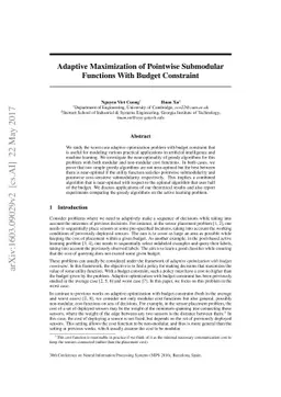 Adaptive Maximization of Pointwise Submodular Functions With Budget
  Constraint