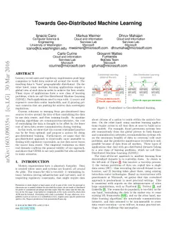 Towards Geo-Distributed Machine Learning