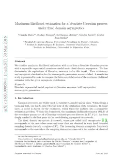 Maximum likelihood estimation for a bivariate Gaussian process under
  fixed domain asymptotics