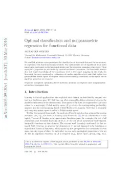 Optimal classification and nonparametric regression for functional data