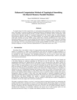 Enhanced computation method of topological smoothing on shared memory
  parallel machines