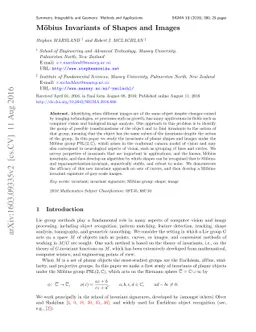 Möbius Invariants of Shapes and Images