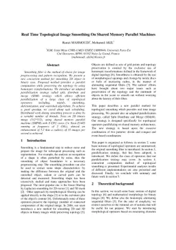 Real-time topological image smoothing on shared memory parallel machines