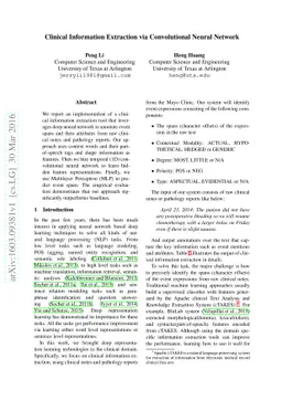 Clinical Information Extraction via Convolutional Neural Network