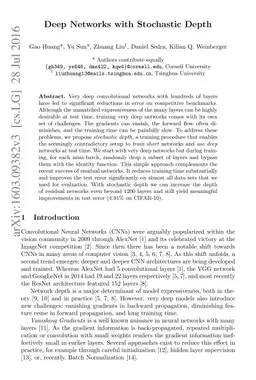 Deep Networks with Stochastic Depth