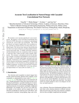 Accurate Text Localization in Natural Image with Cascaded Convolutional
  Text Network