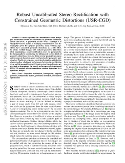 Robust Uncalibrated Stereo Rectification with Constrained Geometric
  Distortions (USR-CGD)
