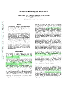 Distributing Knowledge into Simple Bases