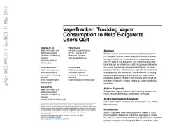 VapeTracker: Tracking Vapor Consumption to Help E-cigarette Users Quit