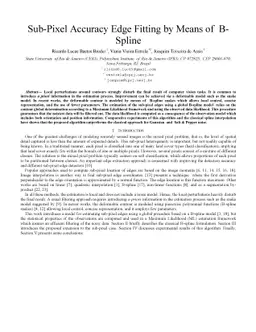 Sub-pixel accuracy edge fitting by means of B-spline