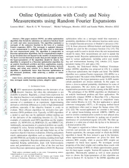 Online Optimization with Costly and Noisy Measurements using Random
  Fourier Expansions