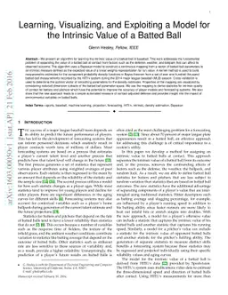 Learning, Visualizing, and Exploiting a Model for the Intrinsic Value of
  a Batted Ball