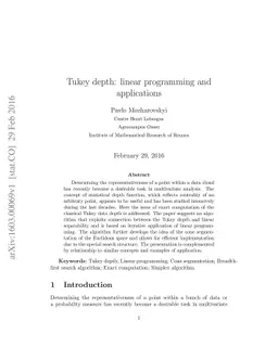 Tukey depth: linear programming and applications