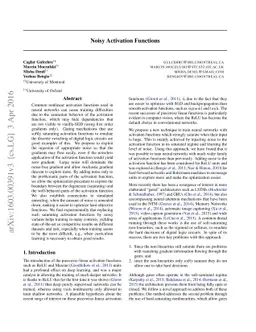 Noisy Activation Functions