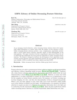 LOFS: Library of Online Streaming Feature Selection