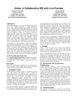 Jimbo: A Collaborative IDE with Live Preview