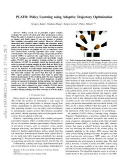 PLATO: Policy Learning using Adaptive Trajectory Optimization