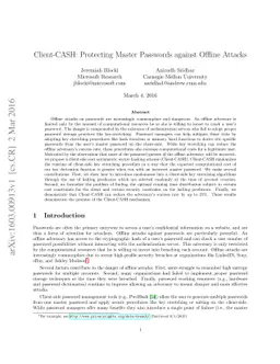 Client-CASH: Protecting Master Passwords against Offline Attacks