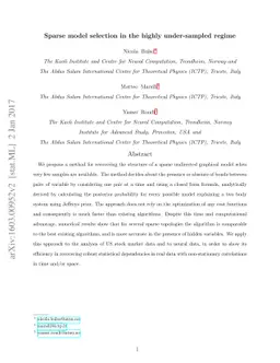 Sparse model selection in the highly under-sampled regime