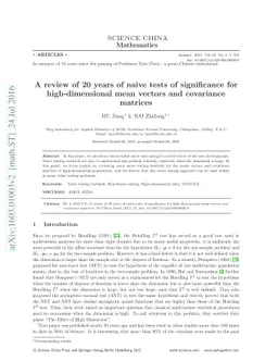 A review of 20 years of naive tests of significance for high-dimensional
  mean vectors and covariance matrices
