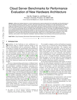 Cloud Server Benchmarks for Performance Evaluation of New Hardware
  Architecture