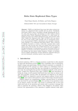 Delta State Replicated Data Types