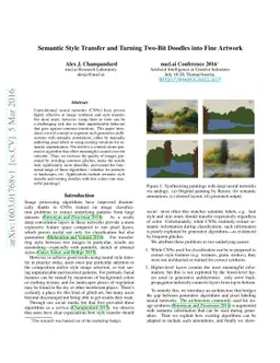 Semantic Style Transfer and Turning Two-Bit Doodles into Fine Artworks