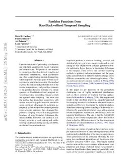 Partition Functions from Rao-Blackwellized Tempered Sampling
