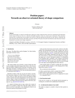 Position paper: Towards an observer-oriented theory of shape comparison