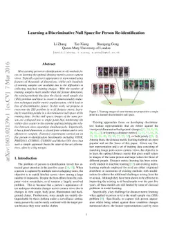 Learning a Discriminative Null Space for Person Re-identification