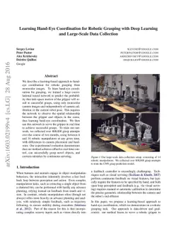 Learning Hand-Eye Coordination for Robotic Grasping with Deep Learning
  and Large-Scale Data Collection